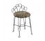 VANITY STOOL-Scrolled Wire Back w/Leopard Print Seat