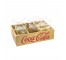 COCA-COLA GLASS CADDY-Wooden w/Handles & (6) Coca-Cola Glasses