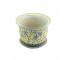 PLANTER-Vintage Oriental Yellow & Blue Floral w/Saucer