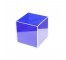 BLUE LUCITE CUBE- Small-(5) Sided