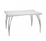 KITCHEN TABLE-White Laminate & Chrome Legs W/Leaf