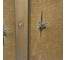 VINTAGE METAL STORAGE CABINET-Gold (2)Door W/Starburts Handles