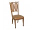 DINING SIDE CHAIR-Fruitwood W/Damask Vinyl Seat