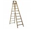 WOODEN "A"FRAME LADDER (111"H) With Paint Shelf