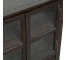 HALF CABINET-Rustic Dark Wood W/(2)Glass Doors & (2)Drawers