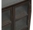 HALF CABINET-Rustic Dark Wood W/(2)Glass Doors & (2)Drawers