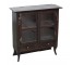 HALF CABINET-Rustic Dark Wood W/(2)Glass Doors & (2)Drawers