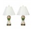TABLE LAMP-Vintage Green & White W/Gold Accents