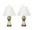 TABLE LAMP-Vintage Green & White W/Gold Accents