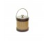 ICE BUCKET-MCM Brown Leather w/Natural Rattan