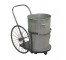 GARBAGE SWEEP-Vintage Garbage Dolly w/Handle & Galvanized Can