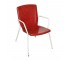 ARM CHAIR-Red Metal Chair w/White Base