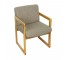 ARM CHAIR-Gray w/Square Oak Frame