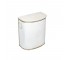 VINTAGE HAMPER-White Vinyl W/Circle Handles