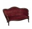 SETTE- Deep Red Victorian Style Camel Back W/Pleated Tufting