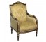 ARM CHAIR-Louis XV Style Gold Damask/Square Back