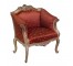 ARM CHAIR-French Bergere Baroque, Gilt & Rust