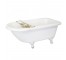 BATHTUB-Fiberglass Tub w/White Clawfeet & Blue Rocks in Bottom