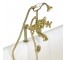 BATHTUB-Fiberglass Tub w/White Clawfeet & Gold Faucet