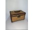 MAKE UP CASE-Med. Vintage Rattan Train Case