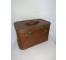 MAKE UP CASE-Vintage Travel Joy Brown w/Tan Trim & White Stitching