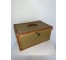 SUITCASE-Medium Gold Leather w/Tan Trim