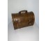 MAKE UP CASE-Small Vintage Brown Leather Dome Top Case