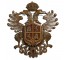 COAT OF ARMS-Ornate Wood-(2) Eagle Heads