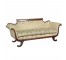 VICTORIAN SOFA-Gold Damask/Rolled Arm