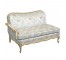 LAF LOVESEAT-Vintage Blonde Frame W/Silver Floral Upholstery