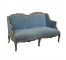 Louie Inspired Blue Velvet Sofa W/Wood Frame