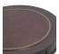 SIDE TABLE-Drum Shape Mahogany w/Leather Inlay