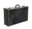 SUITCASE-Vintage Black Faux Metal w/Gray Detail