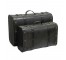 SUITCASE-Small Black Wood w/Leather Rounded Bands Suitcase