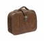 VINTAGE SUITCASE- Small Soft Brown Leather W/Buckle Flap & Zipper