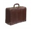 VINTAGE BRIEFCASE-Small Brown Banded W/White Stitching