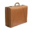 VINTAGE SUITCASE-Large Light Brown Leather W/Banding