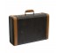 VINTAGE BRIEFCASE-Black W/Brown Leather Trim