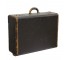 VINTAGE SUITCASE-Large Brown W/Leather Trim & Initials "S.K.R."