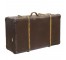 VINTAGE SUITCASE-Large Brown W/Wood Banding