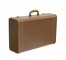 VINTAGE SUITCASE-Hard Brown Leather Case W/Top Stitching