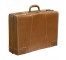 VINTAGE BROWN LEATHER SUITCASE-W/Top Stitching & Reinforced Corners