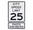 ROAD SIGN-City Speed Limit 25/Photo Enforced