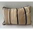 ACCENT PILLOW-Khaki & Black Stripe W/Black Piping