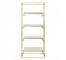 BOOKCASE-Gold Frame W/White Lacquer Shelf