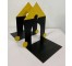 BOOKEND-Thin Black House w/Yellow Accents (Pair)