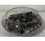 DECORATIVE BOWL-Glass w/Assorted Colored Marbles