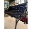 PARK BENCH-Dark Brown Wood W/Black Iron Scrollwork Frame