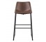 BAR STOOL-Contoured Bucket Seat/Faux Leather W/Black Metal Frame