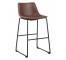 BAR STOOL-Contoured Bucket Seat/Faux Leather W/Black Metal Frame